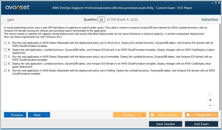 AWS DevOps Engineer Professional Premium VCE Screenshot #3